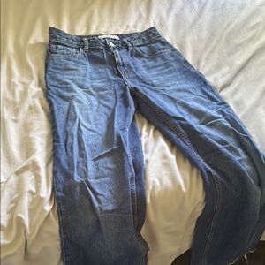 Mango Blue Straight Leg Jeans